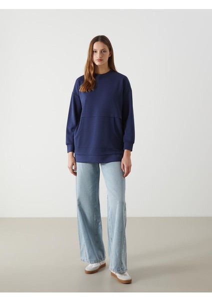 Lcw Modest Bisiklet Yaka Oversize Kadın Sweatshirt Tunik (S5) fiyatları