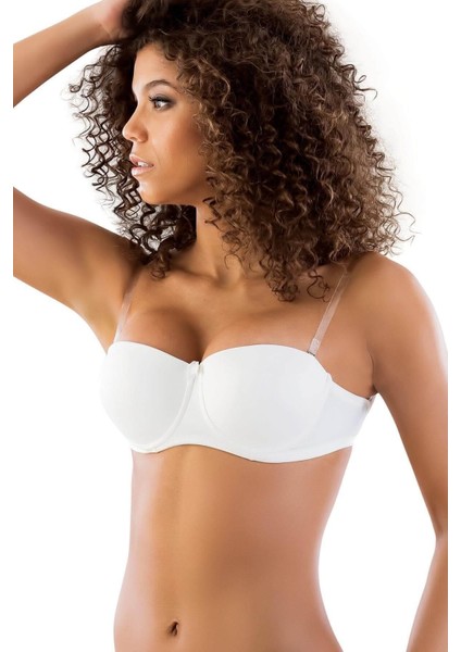 Miraxx Beyaz Mı Emay 702 Şeffaf Askılı Push-Up Sütyen