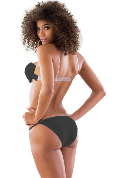 Miraxx Siyah Mı Emay 2722 Strablez Sırtı Şeffaf Sütyen Takım Push-Up fiyatları