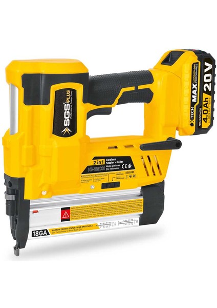 SGS5165 - 20 Volt 4 Amper Akülü Zımba ve Çivi Çakma Tabanca Makinası ( Tek Akü ve Şarj Cihazı)