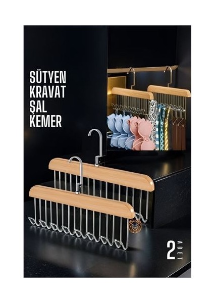 Dolap Içi Askı 2 Adet Sütyen Şal Kravat Kemer Çanta