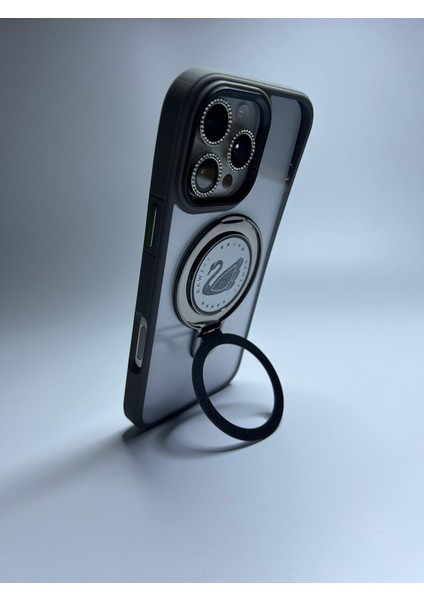 Apple iPhone 13 Uyumlu Magsafe ve Stand Özellikli Swan Silikon Kılıf