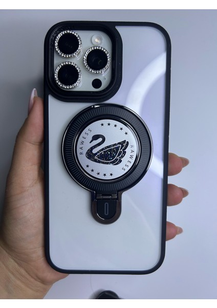 Apple iPhone 13 Uyumlu Magsafe ve Stand Özellikli Swan Silikon Kılıf