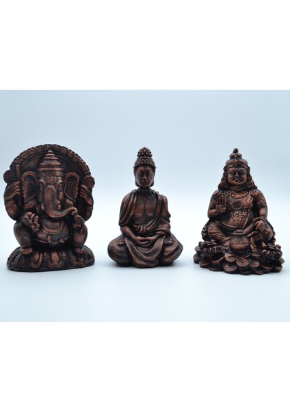 3'lü Set Budha Dekoratif Biblo Heykel Takımı