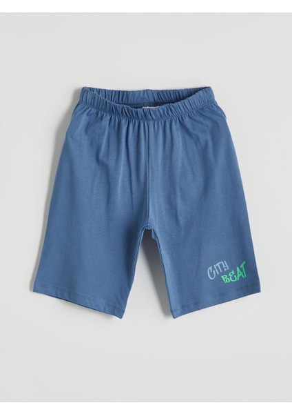 Lcw Kids Bisiklet Yaka Erkek Çocuk Şortlu Pijama Takımı (S5)