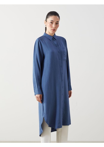 Lcwaıkıkı Classic Dokulu Krinkle Kadın Gömlek Tunik (S5)