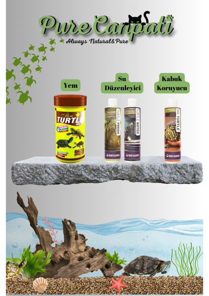 Kaplumbağa Bakım,Mix Yem Seti(Kabuk Koruyucu Ve Su Düzenleyici)