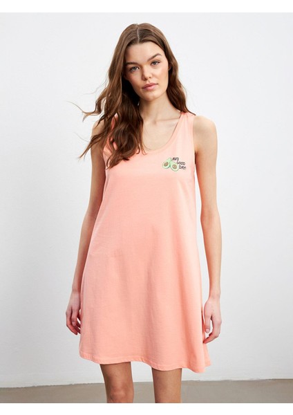 Lcw Dream Bisiklet Yaka Baskılı Kadın Gecelik (S5)