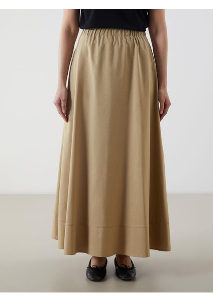 Lcw Modest Beli Lastikli Poplin Kloş Etek (S5)
