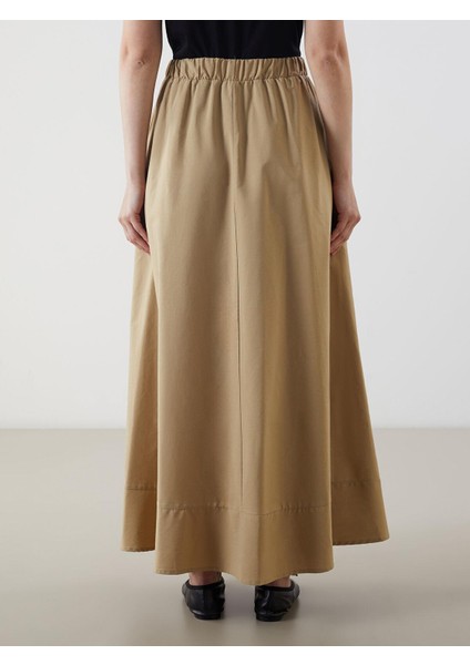 Lcw Modest Beli Lastikli Poplin Kloş Etek (S5)
