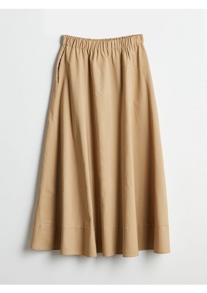 Lcw Modest Beli Lastikli Poplin Kloş Etek (S5)