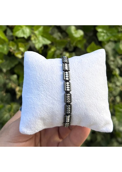 Hematit Bileklik - Lotus Grey Silver Bileklik - Tasarım Bileklik Özel Kesim Ayarlanabilir