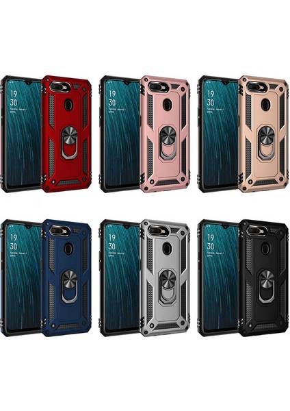 Oppo A7X Kırmızı Panther Yüzüklü Silikon Orijinal Esnek Ince Geliştirilmiş Dayanıklı Darbe Karşıtı Koruyucu Yeni Nesil Tasarım (Oppo A7X, Kırmızı)
