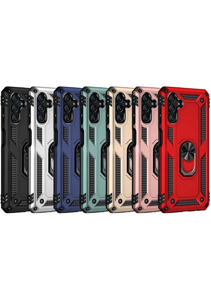 Samsung Galaxy A04S Kılıf Mavi Panther Yüzüklü Silikon Orijinal Esnek Ince Geliştirilmiş Dayanıklı Darbe Karşıtı Yeni Nesil Tasarım (Samsung Galaxy A04S, Mavi)