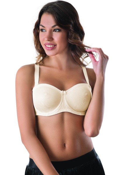 Miraxx Ekru Mı Emay 159 B Balenli Straplez Toparlayıcı Sütyen