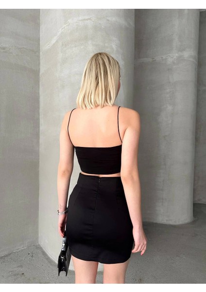 Likralı Gabardin Dört Düğmeli Slim Fit Kalem Etek fırsatları