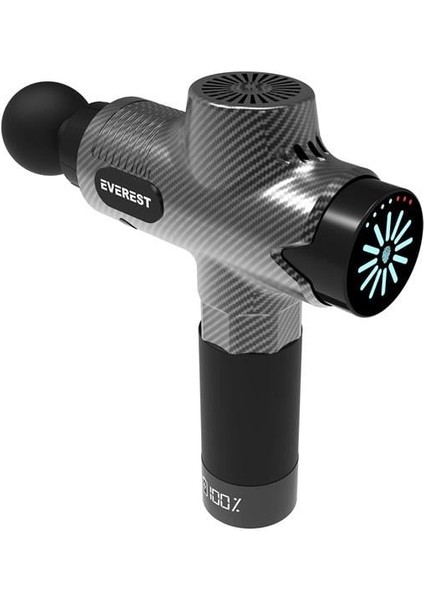 EV-MT52 Karbon Fiber/Siyah 24V Fırçasız Motor 3960 Rpm Hız 10 Başlıklı Kablosuz Profesyonel Masaj Tabancası