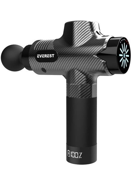 EV-MT52 Karbon Fiber/Siyah 24V Fırçasız Motor 3960 Rpm Hız 10 Başlıklı Kablosuz Profesyonel Masaj Tabancası modelleri