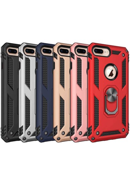 Apple iPhone 7 Plus Kılıf Siyah Panther Yüzüklü Silikon Orijinal Esnek Ince Geliştirilmiş Dayanıklı Darbe Karşıtı Koruyucu Yeni Nesil Tasarım (Apple iPhone 7 Plus ile Uyumlu, Siyah)