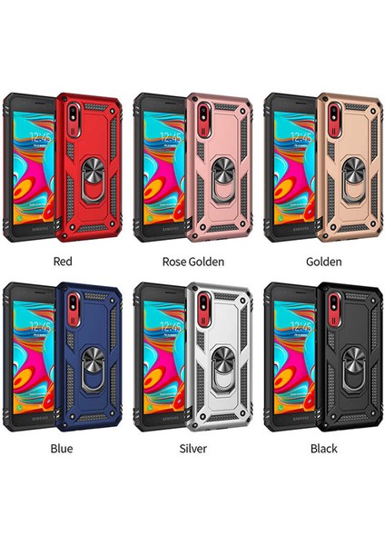 Samsung Galaxy A2 Core Rose Gold Panther Yüzüklü Silikon Orijinal Esnek Ince Geliştirilmiş Dayanıklı Darbe Karşıtı Koruyucu Yeni Nesil Tasarım (Samsung Galaxy A2 Core, Rose Gold)