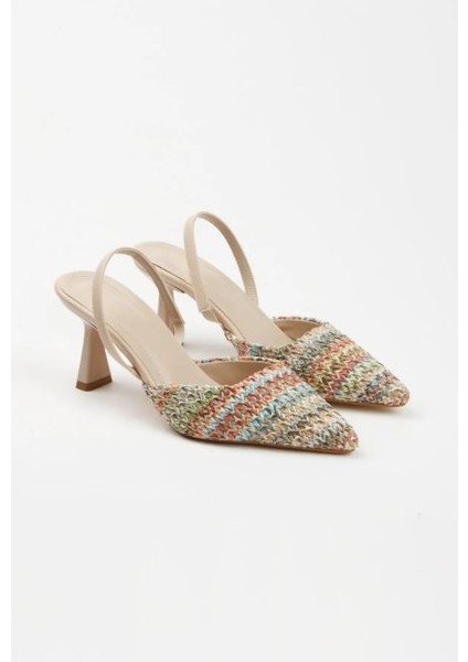 Kadın Hasır Arkası Açık Topuklu Ayakkabı 3076 fırsatları