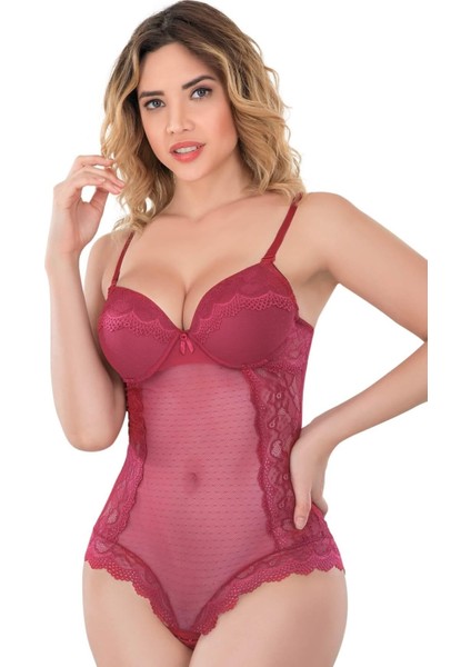 Miraxx Bordo Mı Emay 176 Dantelli Body