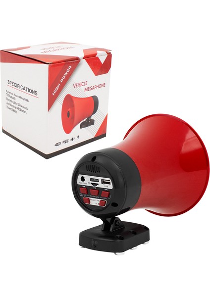 Araç Üstü Mıknatıslı Bluetooth Usb'li 18650 Pilli 50 Watt Harici Horn Hoparlör fiyatları