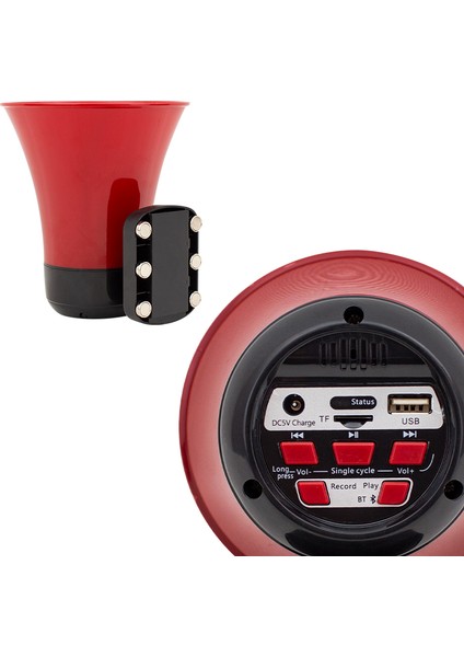 Araç Üstü Mıknatıslı Bluetooth Usb'li 18650 Pilli 50 Watt Harici Horn Hoparlör modelleri