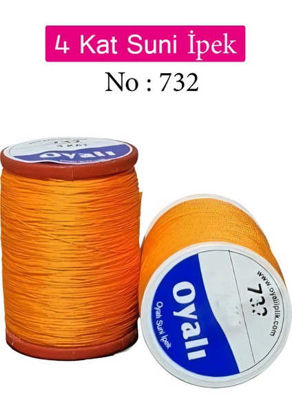 4 Kat Suni Ipek Iplik Iğne Oyası Boncuk Ipi Tığ Oyası NO:732