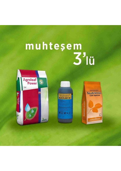Muhteşem Üçlü Set Agroleaf Power 12-52-5+Te + Nutrimin 1 kg + Blackjak Sc 1 Litre