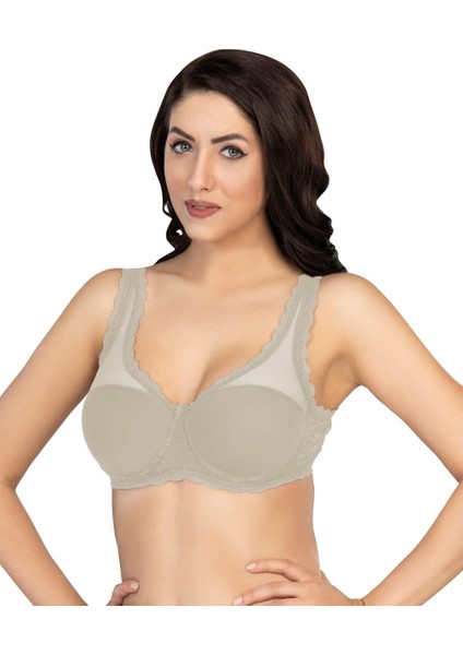 Miraxx Ekru Mı Emay 172 B Pedli Dantelli Balenli Minimazer Sütyen