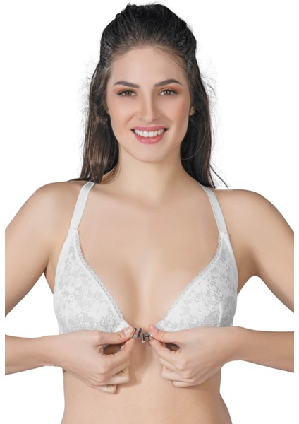 Miraxx Ekru Mı Emay 187 B Önden Açılır Balenli Sporcu Sütyen