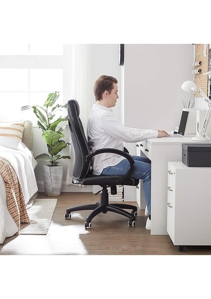 Songmıcs Ofis ve Oyun Sandalyesi, Ergonomik, Yükseltilmiş Dönel Koltuk, Siyah, 70D x 66G x 117Y cm fırsatları