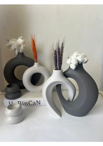 Sevgili Vazo Set Dekoratif Halka Mumluklu Set fiyatları