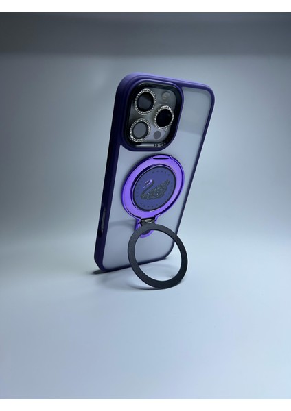Apple iPhone 15 Magsafe ve Stand Özellikli Swan Silikon Kılıf
