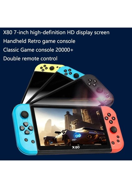 X80 7.0 Inç Hd Ekranlı El Oyun Konsolu 20000 Oyun Mavi Kırmızı fırsatları
