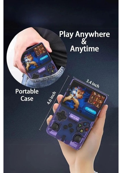 R36S Amoled Ekran 3.5 Inç Ekran Retro Handheld Video Oyunu Konsolu Mini Video Oynatıcı 15000 Oyun