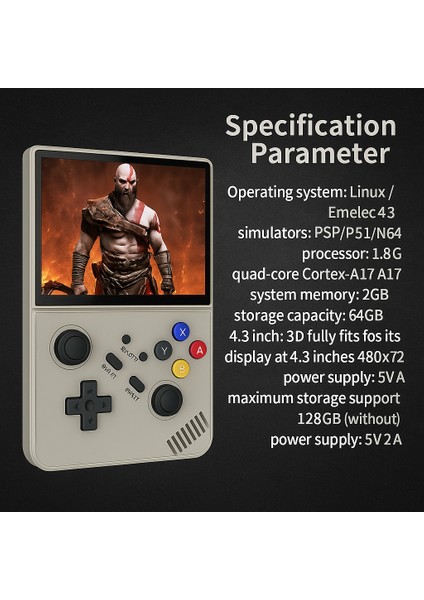R43 Pro Retro Oyun Konsolu – 64GB, 20.000+ Yüklü Oyun, 4.3” Ekran, Psp/ps1, Hdmı, Uzun Pil Ömrü