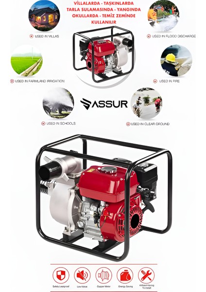 Assur Profesyonel 3 Inç Benzinli Su Pompası Motoru fiyatları