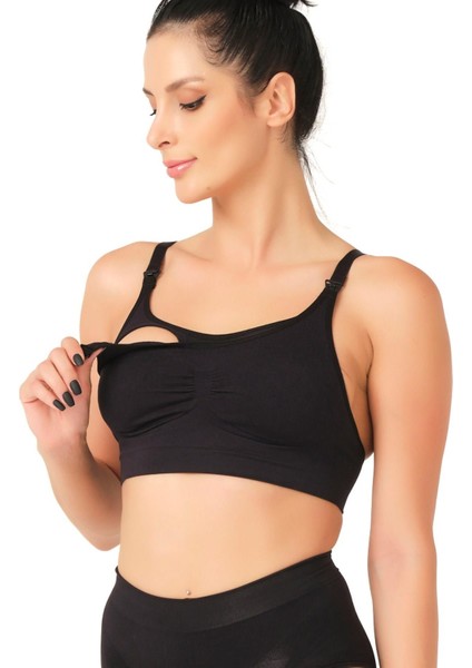 Miraxx Siyah Mı Emay 5320 Agraflı Emzirme Sütyen