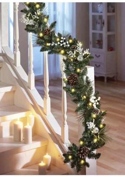 Büyük Boy Yılbaşı Çam Dalı 270 cm Garland Süslemeleri Dahil Değildir.