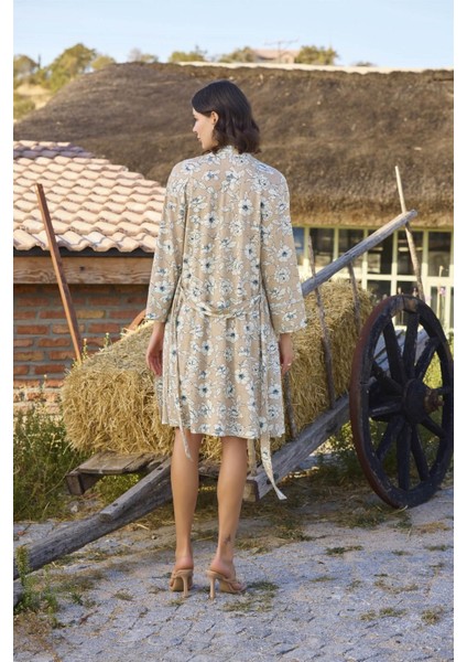 Monamise 24079 Kadın Çiçek Desenli Önü Düğmeli Sabahlık Takım indirimleri