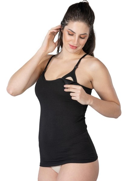 Miraxx Siyah Mı Emay 1413 Modal Cotton Kaplı Emzirme Atlet