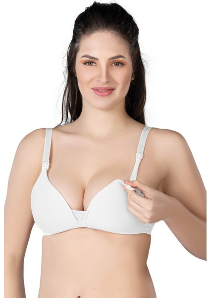 Miraxx Beyaz Mı Emay 1422 Modal Cotton Kaplı Emzirme Sütyen