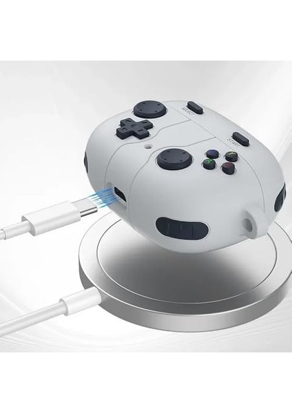 Apple Airpods 4 ile Uyumlu 4.nesil Kılıf Kılıf Retro Görünümlü Kancalı Nint-Endo Yumuşak Soft Dokunuş Airpods 4. Nesil Kulaklık Kılıf (Gri, Airpods 4. Nesil)
