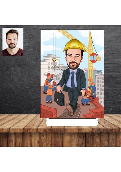 Inşaat Mühendisi Karikatür Figürü,sevgiliye Hediye,doğum Günü Hediyesi