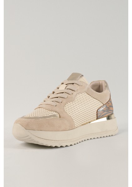 Lavinia Bej Desenli Deri Kadın Sneakers, Deri, Günlük Ayakkabı, Spor Ayakkabı 25081 modelleri