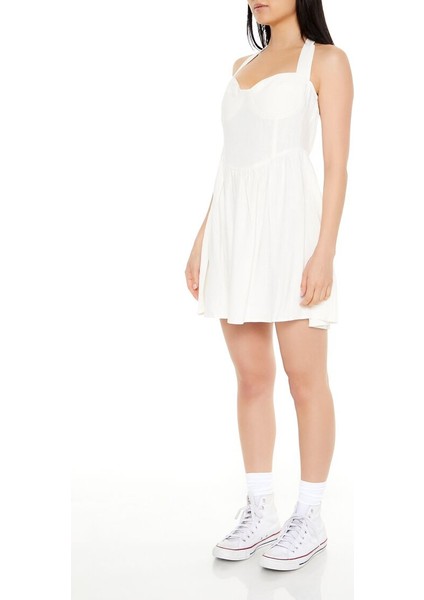 F21 Korse Detaylı Halter Mini Elbise