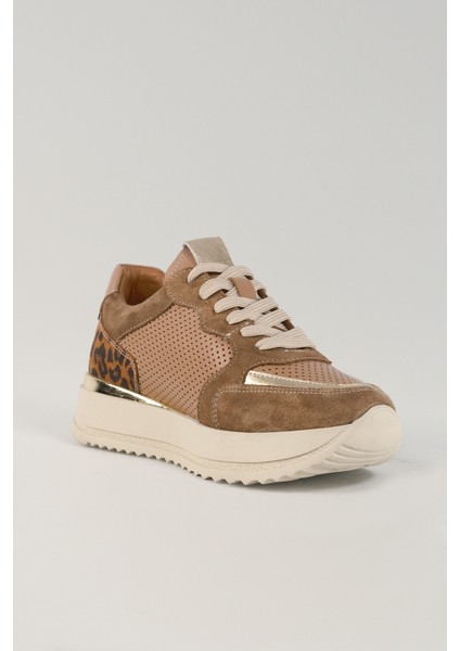 Lavinia Bej Desenli Deri Kadın Sneakers, Deri, Günlük Ayakkabı, Spor Ayakkabı 25081 modelleri
