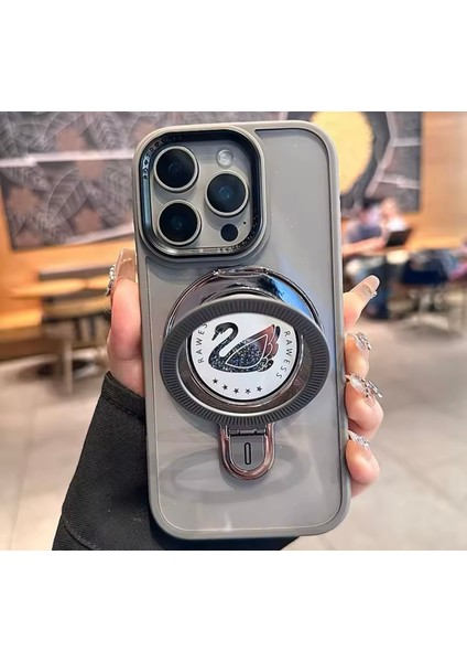 Apple iPhone 16 Pro Uyumlu Magsafe ve Stand Özellikli Swan Silikon Kılıf